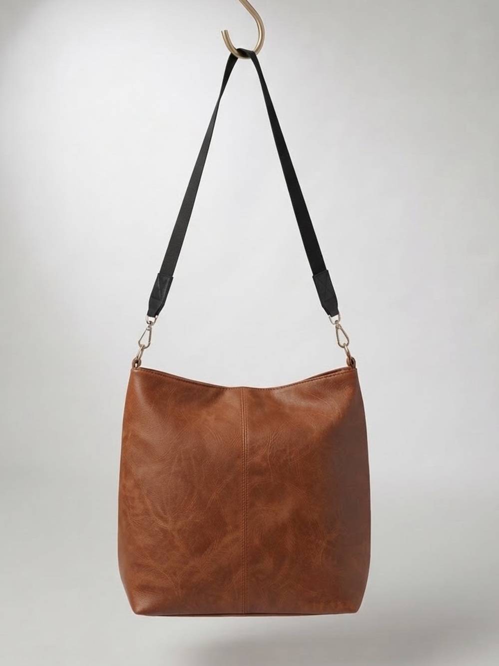 Tan Vegan Leather Shoulder Bag - Timeless Tote